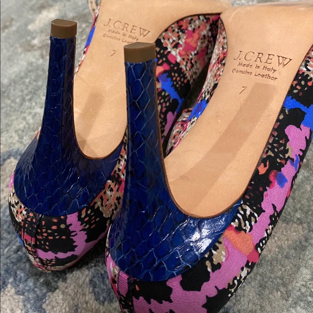 RARE J. Crew Everly Multi color T Strap Pumps - Picture 6 of 7